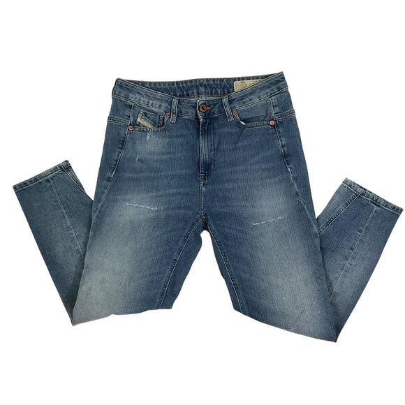 DIESEL Fayza Regular Boyfriend Low Waist Jean Women 27 Blue Stretch Rare Gothcor - Picture 3 of 14